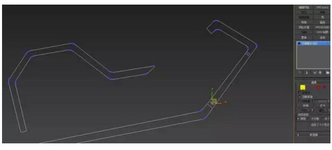 回到頂視圖手動調節(jié)一下點,參考效果圖,調到合適位置