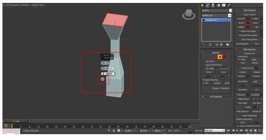 選擇面進(jìn)行Bevel(倒角)